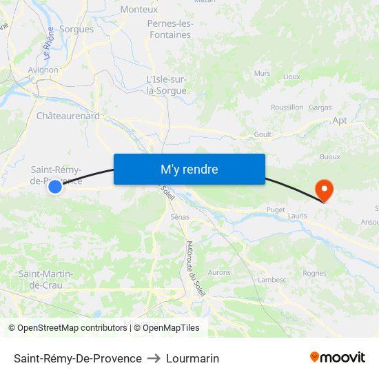 Saint-Rémy-De-Provence to Lourmarin map