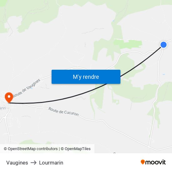 Vaugines to Vaugines map