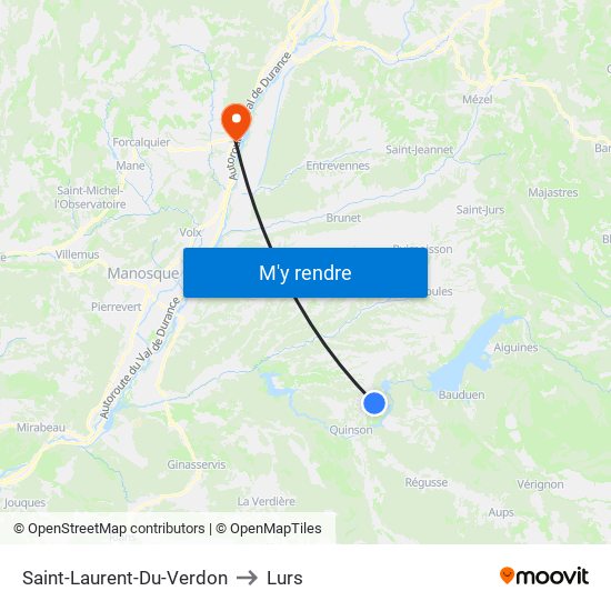Saint-Laurent-Du-Verdon to Lurs map