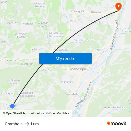 Grambois to Lurs map