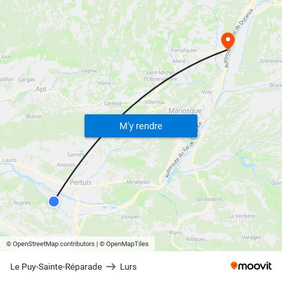 Le Puy-Sainte-Réparade to Lurs map