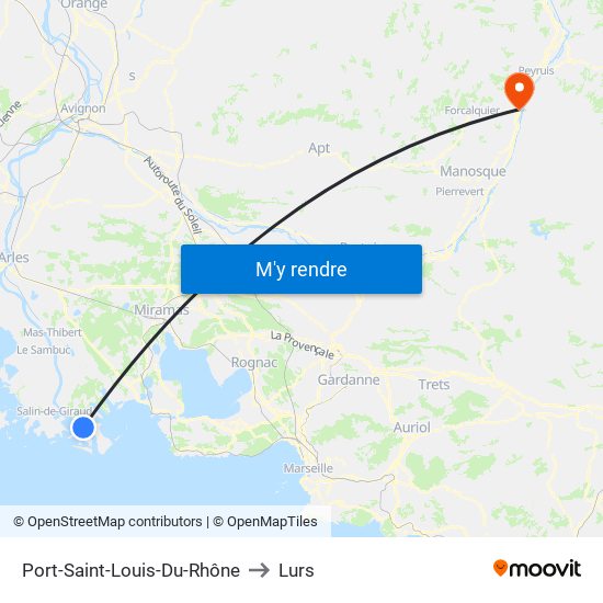 Port-Saint-Louis-Du-Rhône to Lurs map