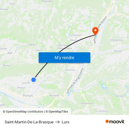 Saint-Martin-De-La-Brasque to Lurs map