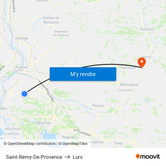 Saint-Rémy-De-Provence to Lurs map