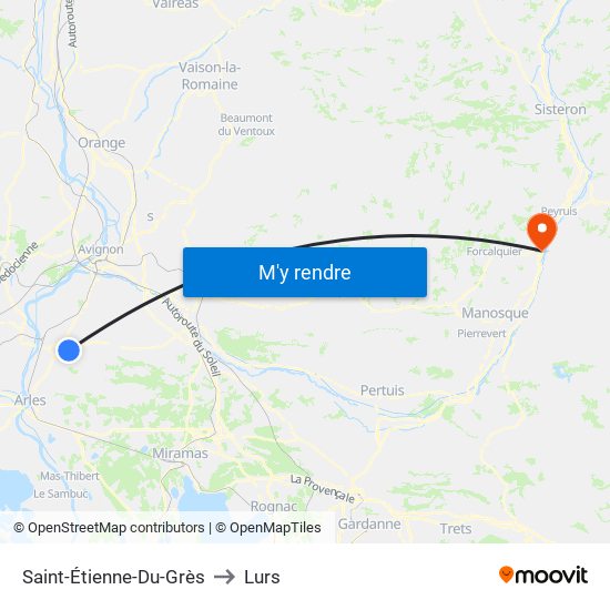 Saint-Étienne-Du-Grès to Lurs map