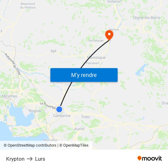 Krypton to Lurs map