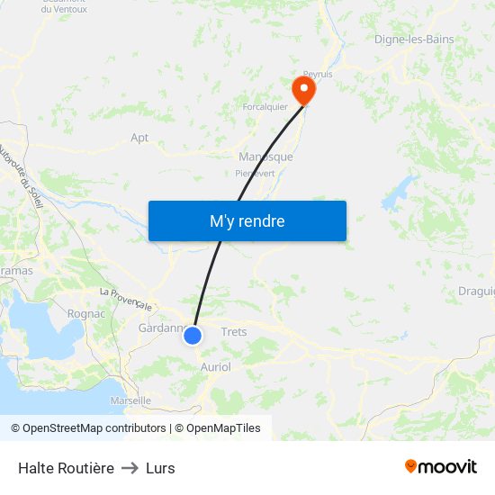 Halte Routière to Lurs map