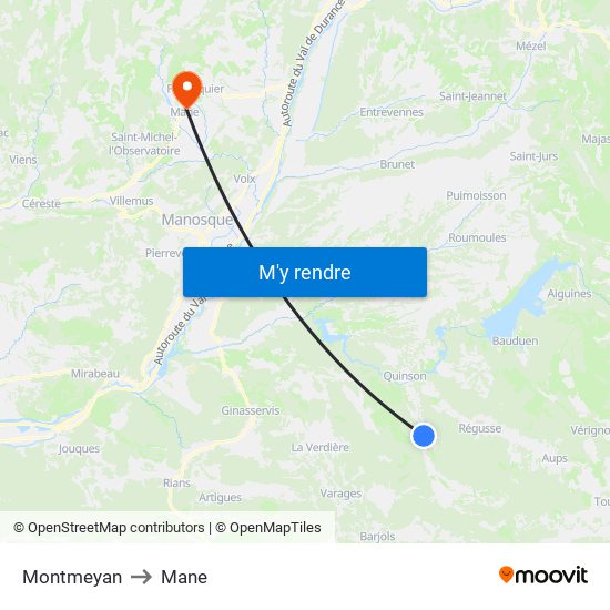 Montmeyan to Montmeyan map