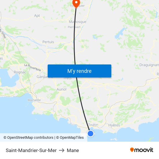Saint-Mandrier-Sur-Mer to Mane map