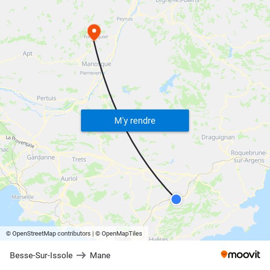 Besse-Sur-Issole to Mane map