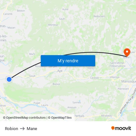 Robion to Mane map