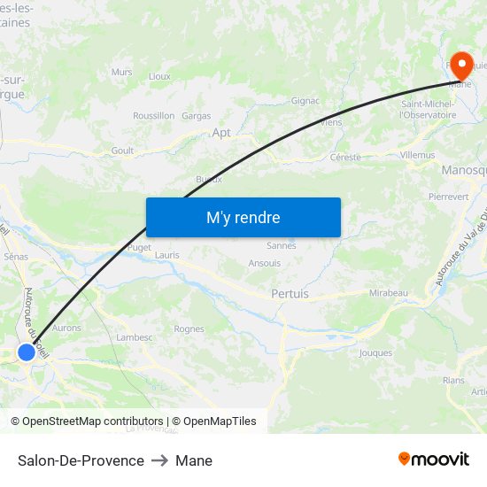 Salon-De-Provence to Mane map