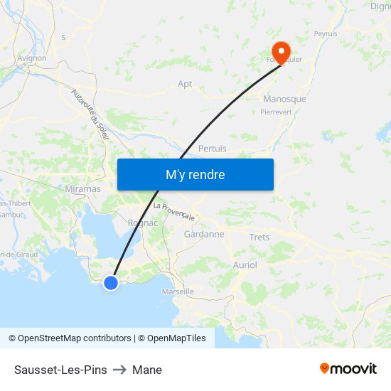 Sausset-Les-Pins to Mane map