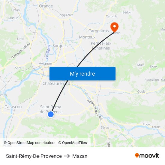 Saint-Rémy-De-Provence to Mazan map