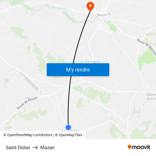 Saint-Didier to Mazan map