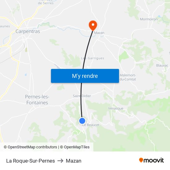 La Roque-Sur-Pernes to Mazan map