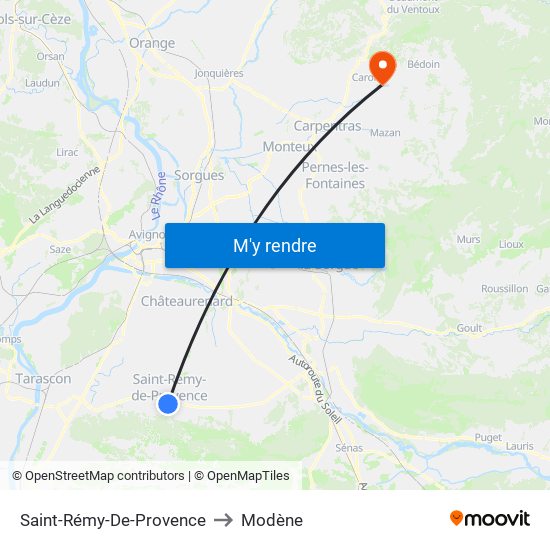 Saint-Rémy-De-Provence to Modène map