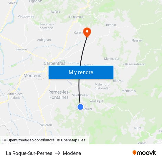 La Roque-Sur-Pernes to Modène map
