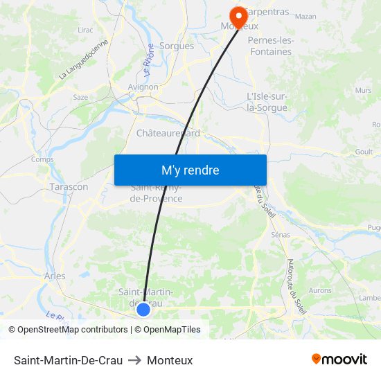 Saint-Martin-De-Crau to Monteux map