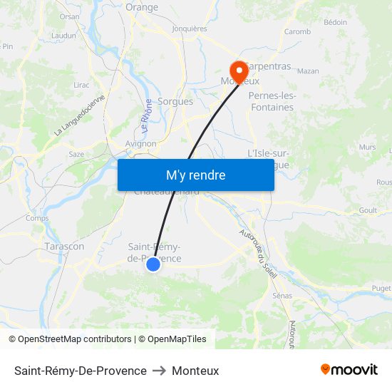 Saint-Rémy-De-Provence to Monteux map