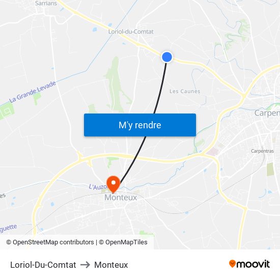 Loriol-Du-Comtat to Monteux map