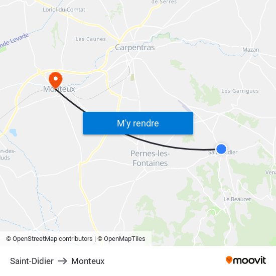 Saint-Didier to Monteux map