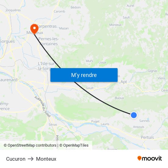 Cucuron to Monteux map