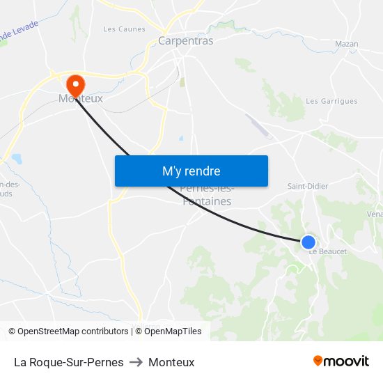 La Roque-Sur-Pernes to Monteux map