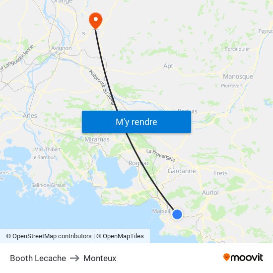 Booth Lecache to Monteux map