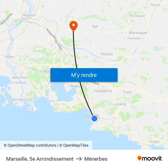 Marseille, 5e Arrondissement to Ménerbes map