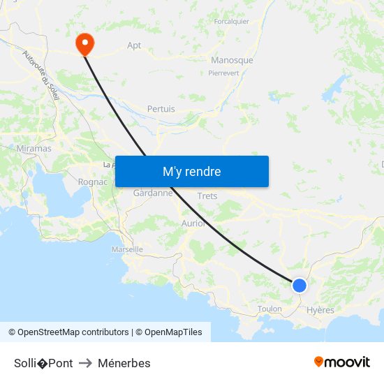 Solli�Pont to Ménerbes map