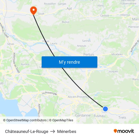 Châteauneuf-Le-Rouge to Ménerbes map