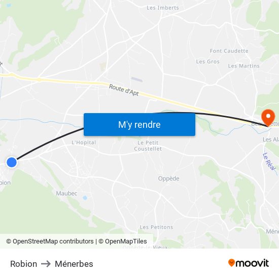 Robion to Ménerbes map