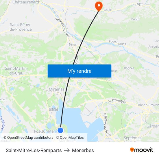 Saint-Mitre-Les-Remparts to Ménerbes map