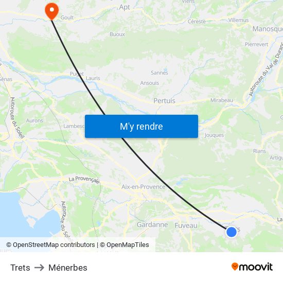 Trets to Ménerbes map