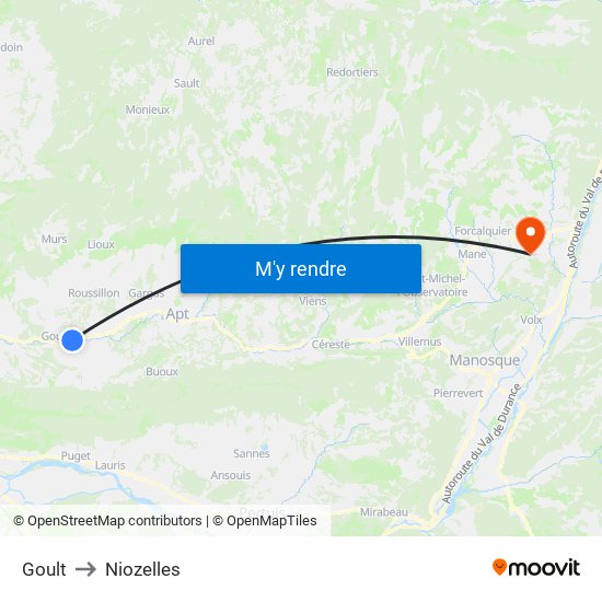 Goult to Niozelles map