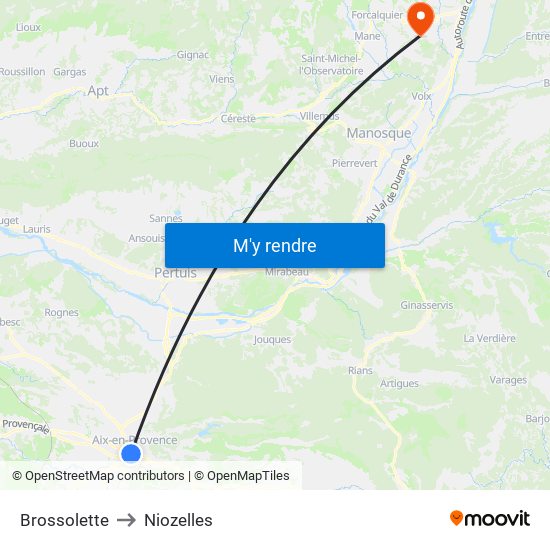 Brossolette to Niozelles map