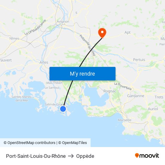 Port-Saint-Louis-Du-Rhône to Oppède map