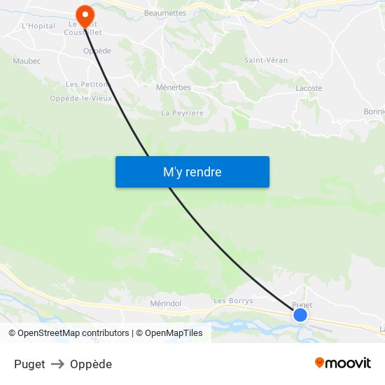 Puget to Oppède map