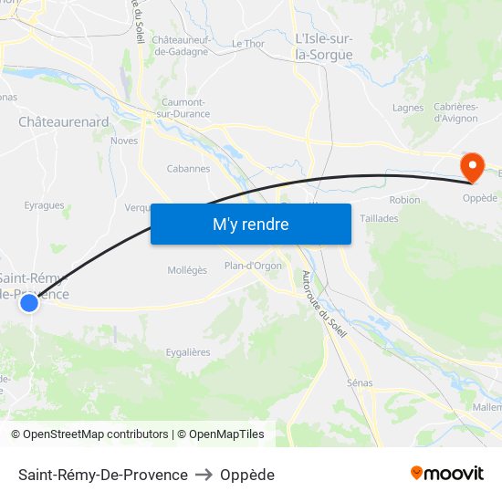 Saint-Rémy-De-Provence to Oppède map