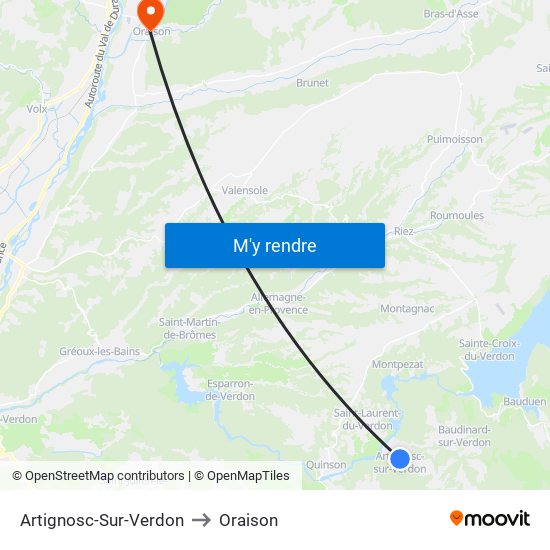 Artignosc-Sur-Verdon to Artignosc-Sur-Verdon map