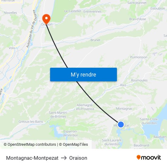 Montagnac-Montpezat to Oraison map