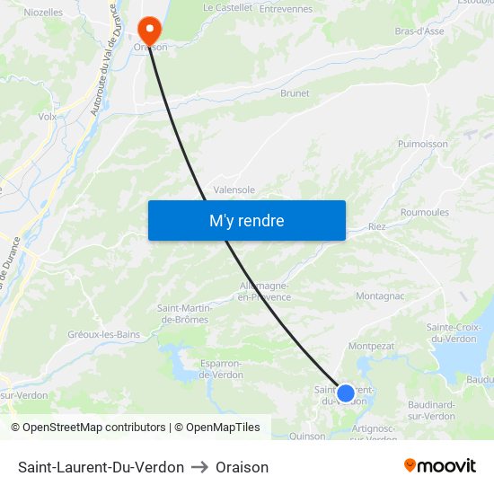Saint-Laurent-Du-Verdon to Oraison map