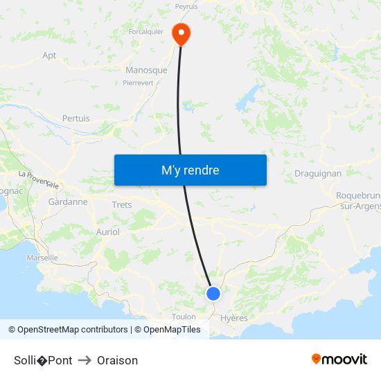 Solli�Pont to Oraison map