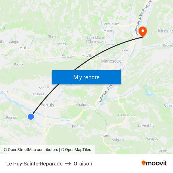 Le Puy-Sainte-Réparade to Oraison map
