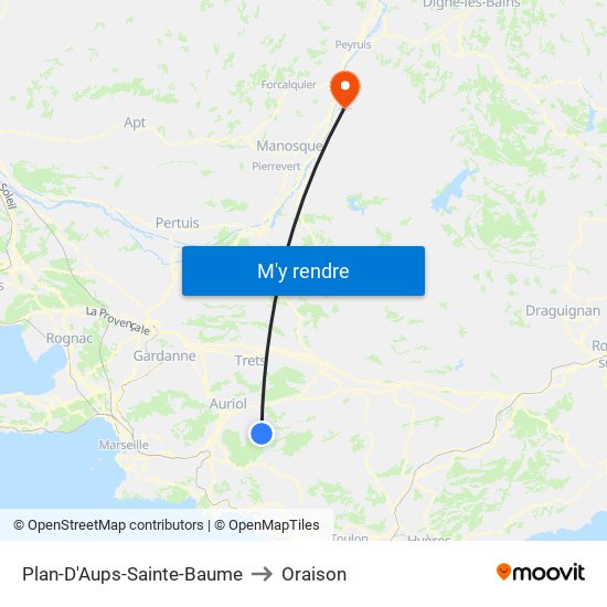 Plan-D'Aups-Sainte-Baume to Oraison map