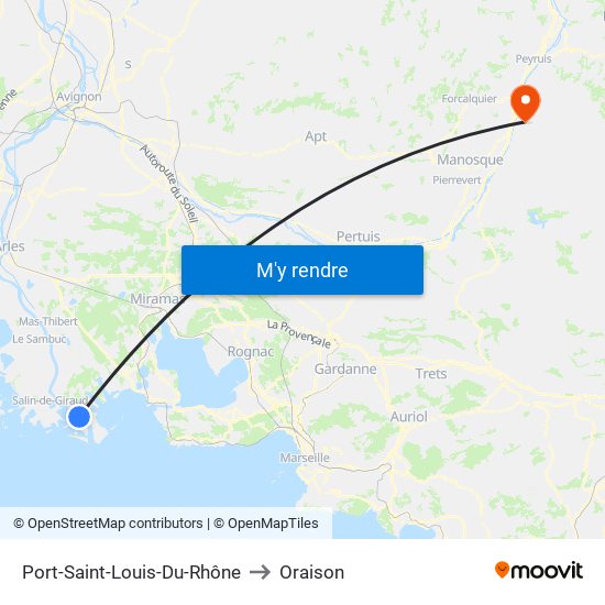 Port-Saint-Louis-Du-Rhône to Oraison map