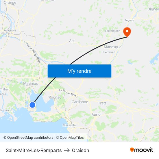 Saint-Mitre-Les-Remparts to Oraison map
