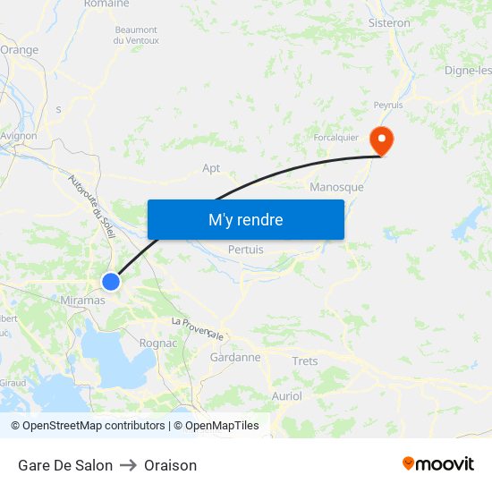 Gare De Salon to Oraison map