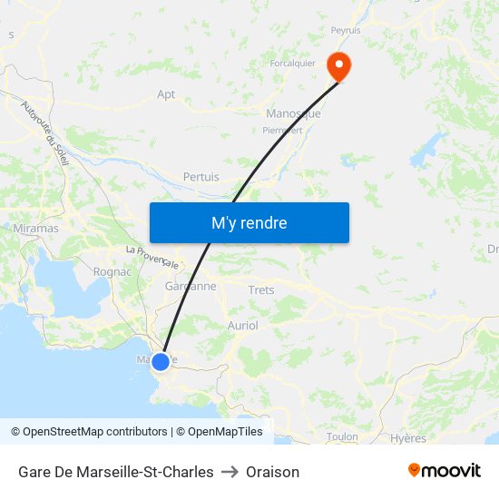 Gare De Marseille-St-Charles to Oraison map